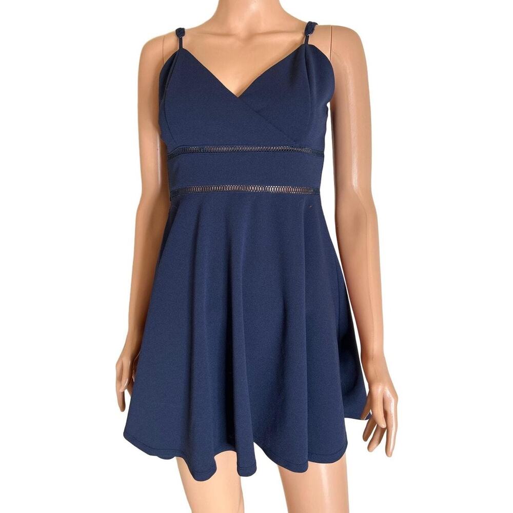 Jun & Ivy Navy Blue Sleeveless A-Line Mini Dress Women's Size Small